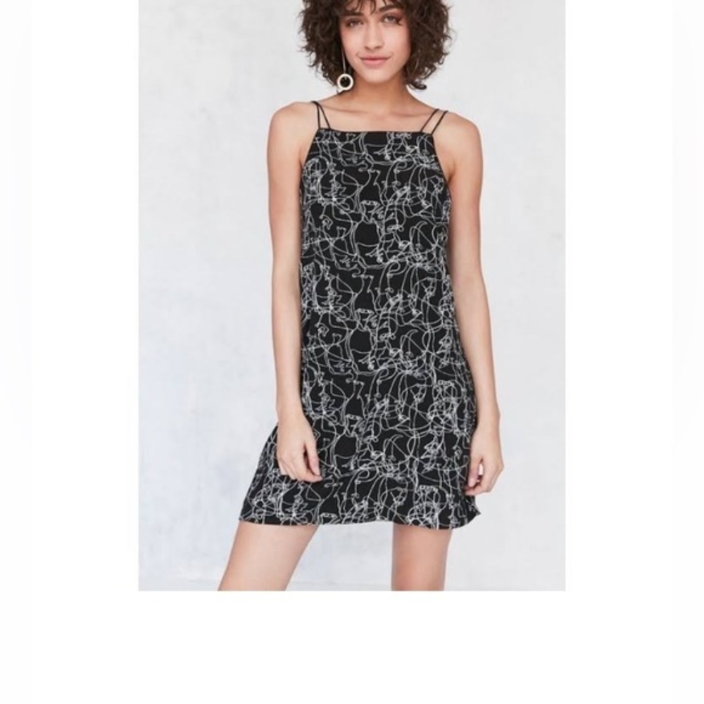 Silence + Noise, mini dress, spaghetti straps, peek a boo in back, sz S